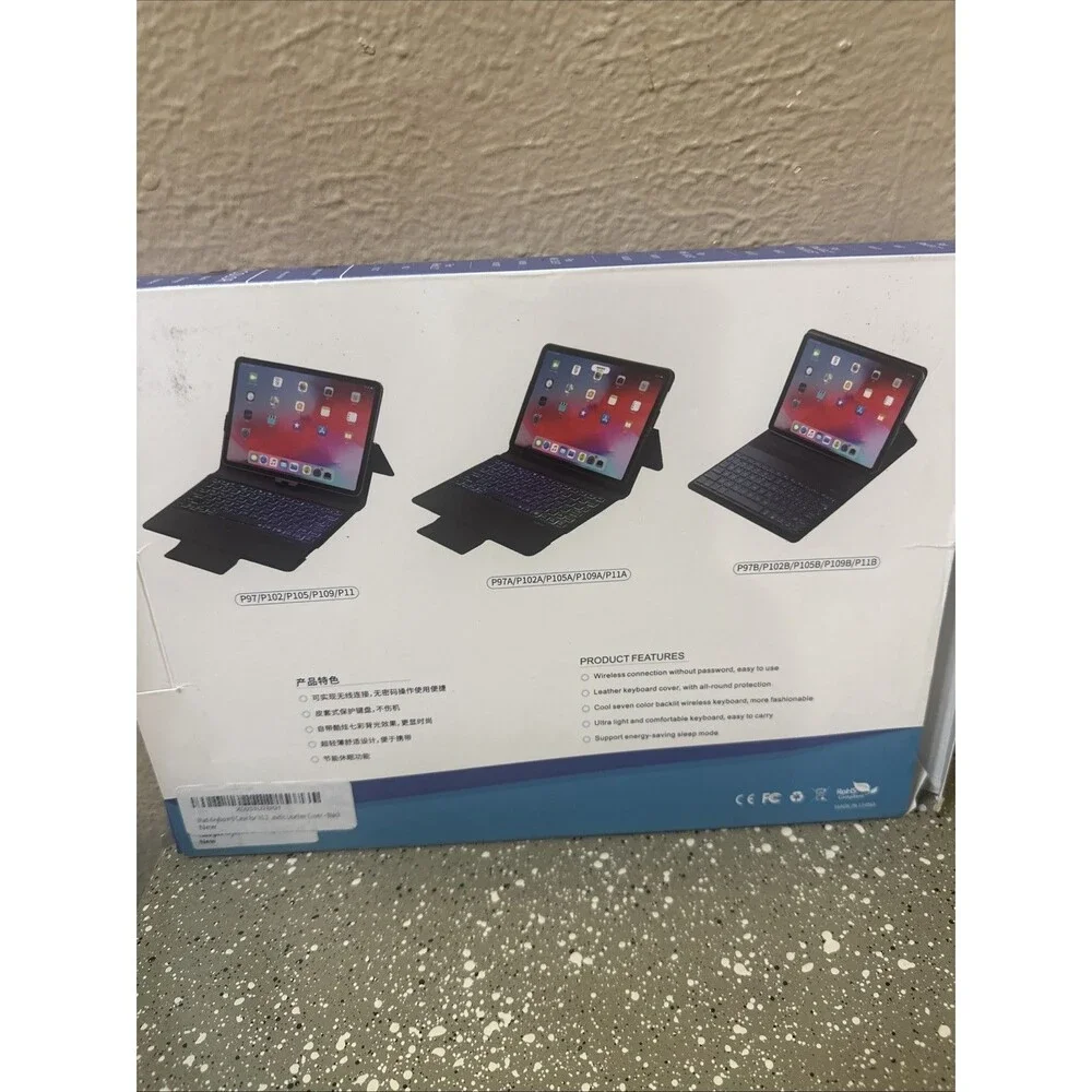 ipad 9th‎ Generation Keyboard Case with Pencil Holder Stand Cover (T3)